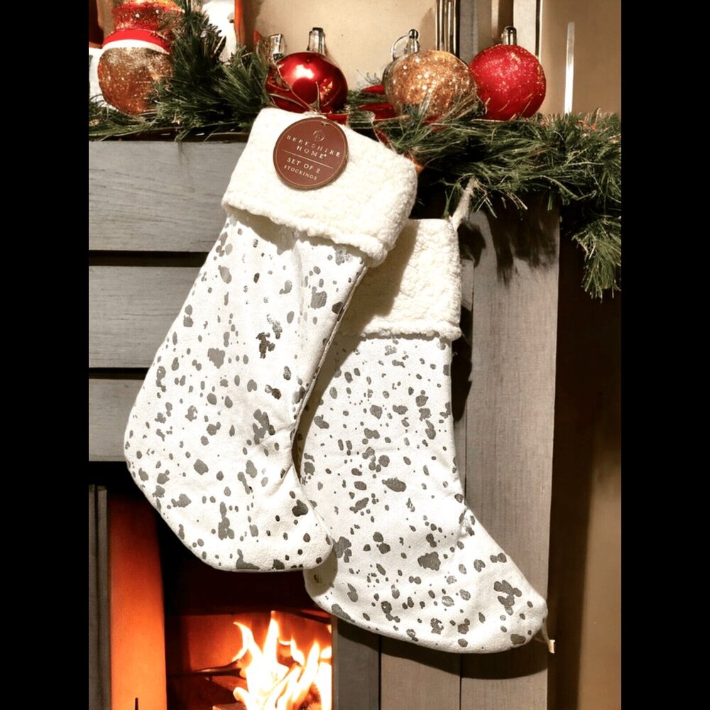 2 Berkshire Home Country Farmhouse Textured Christmas Stockings Set